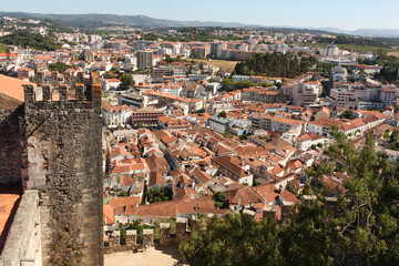 Fototapeta na wymiar View of the old town, Castle of Leiria, Portugal