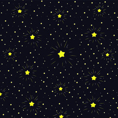 Fototapeta na wymiar Yellow stars on blue background