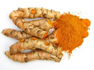 Turmeric root and powder