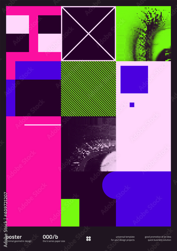 Poster techno abstract vector pattern design