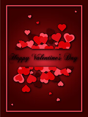 Valentines day greeting card with hearts