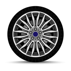 Fototapeta premium sport car wheel. tire with brake system
