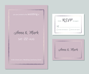 Pastel wedding invitation card template design