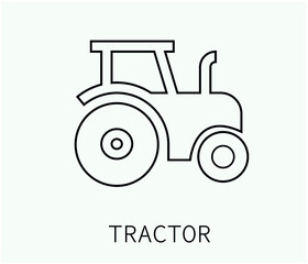 tractor vector icon.  Editable stroke. Symbol in Line Art Style for Design, Presentation, Website or Apps Elements, Logo. Pixel vector graphics - Vector