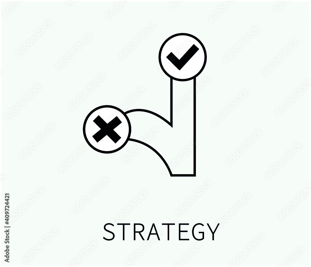 Poster strategy vector icon. editable stroke. symbol in line art style for design, presentation, website or