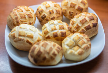 Plate full of freshly baked scones