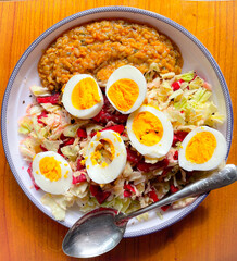 Cabbage and eggs salad