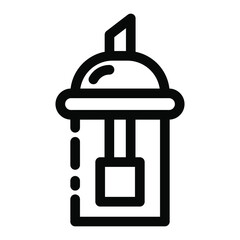 Sugar dispenser. Coffee shop, food, drink and website related outline icon on a white background. With cuts, cutouts EPS Vector