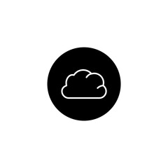 Cloud icon in black round style. Weather and season icons