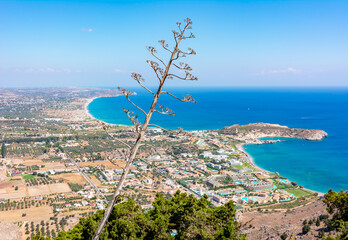 Rhodes island panorama from Tsampika mountain top, Greece