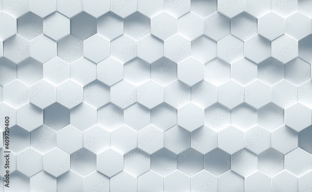 Poster white geometrical background structure top view. 3d render