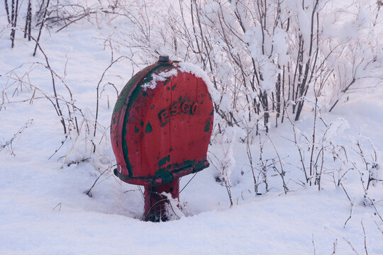 Red Fire Hydrant In The Snow