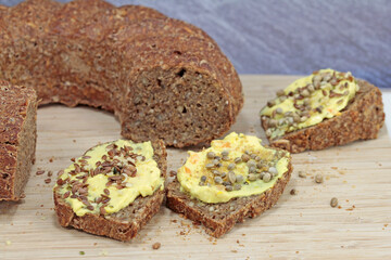 fresh wholemeal bread, baked at home 