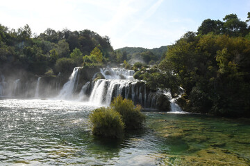 Krka National Park in Croatia. A beautiful park filled with waterfalls and lakes. 