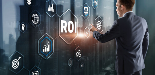 Roi Return On Investment Business Technology Analysis Finance Concept.