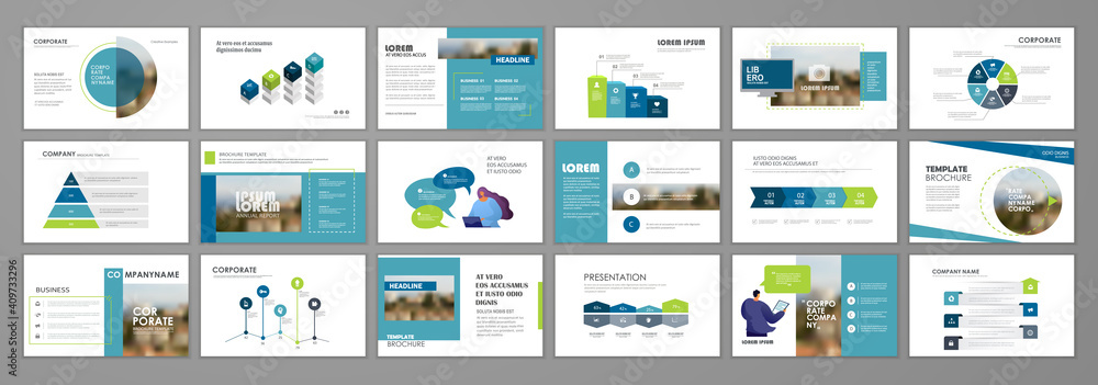 Wall mural Business presentation slides templates