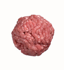 raw meatball, isolated on white background 