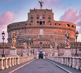 Castel Sant'Angelo (Saint Angel Castle) in Rome (Roma), Italy. Historic monument with nobody at...