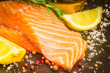 preparing salmon steak