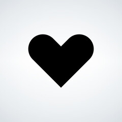 Heart Icon Vector. Perfect Love symbol. Valentine's Day sign, emblem isolated on white background with shadow, Flat style for graphic and web design, logo. EPS10 black pictogram.