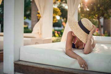 Woman relaxing at paradise.