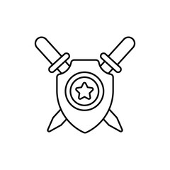 Shield vector outline icon style illustration. EPS 10 file 