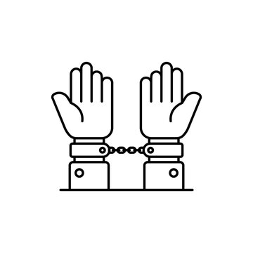 recommend clip art: Handcuffs vector outline icon style illustration. EPS 10 file 