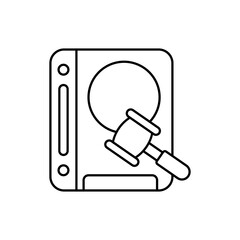 International law vector outline icon style illustration. EPS 10 file 