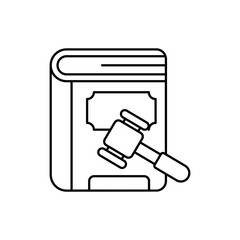 Business law vector outline icon style illustration. EPS 10 file 