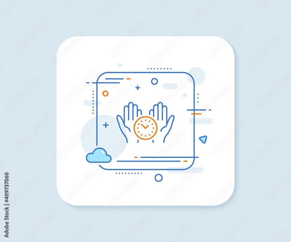 Poster safe time line icon. abstract square vector button. clock sign. office management symbol. safe time 