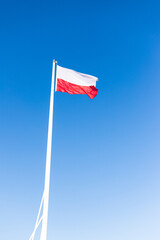 Flag of Poland on the wind