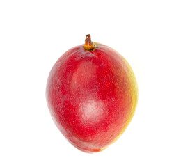 Ripe, juicy, sweet red-green mango. Exotic fruits isolated on white. Studio Photo