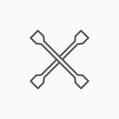 cross car wrench icon, wrench vector