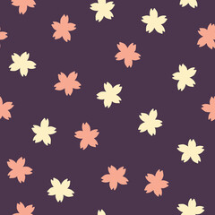 Simple flower doodle repeat pattern design