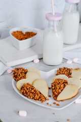 Heart-Shaped Cookies with Chocolate and Candy