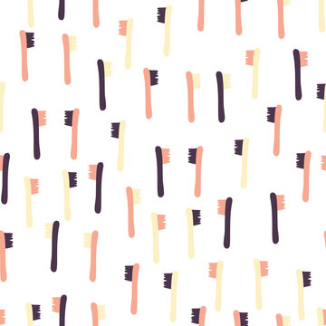 Simple Tooth Brush Doodle Repeat Pattern Design