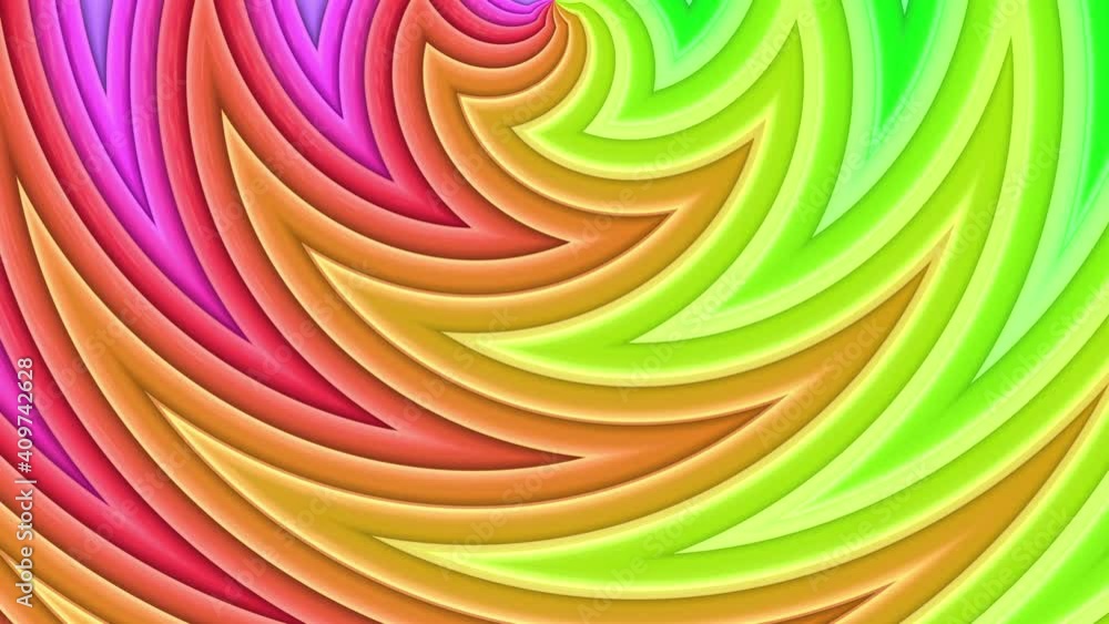 Poster abstract 3d seamless bright rainbow colors background in 4k with waves. multicolored gradient stripe