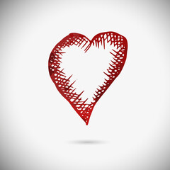 Heart made of doodles. Happy Valentine's Day. Vector illustration