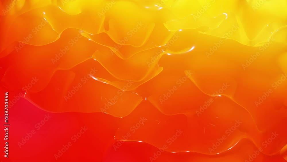 Poster stylish abstract looped background, changing surface of soft translucent material like peach jelly. 