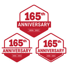165 years anniversary celebration logotype. 165th anniversary logo collection. Set of anniversary design template. Vector and illustration. 