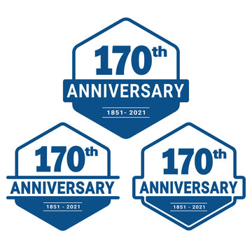 170 years anniversary celebration logotype. 170th anniversary logo collection. Set of anniversary design template. Vector and illustration. 