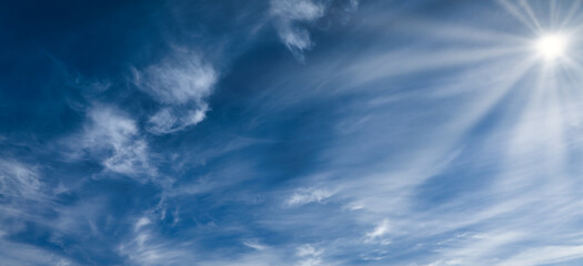 Blue sky landscape with white clouds on it