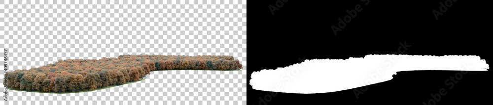 Aufkleber autumn forest scene with cgi trees. 3d rendering - illustration
