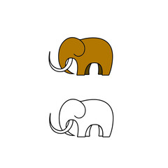 Modern, minimalist Elephant, mammoth logotype 