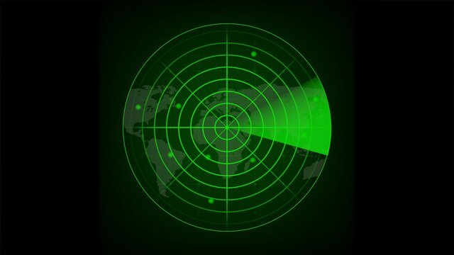 Realistic radar in searching. Radar screen with the aims. stock illustration.