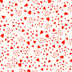 Red confetti hearts for valentine time. Vector