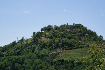 view of mountains in the Aragonese Pyrenees, in the province of Huesca, Spain.