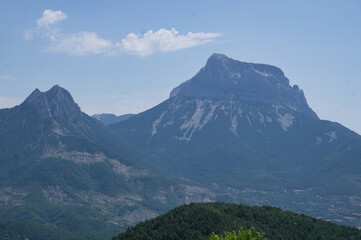 view of mountains in the Aragonese Pyrenees, in the province of Huesca, Spain.