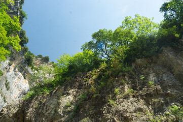 view of mountains in the Aragonese Pyrenees, in the province of Huesca, Spain.