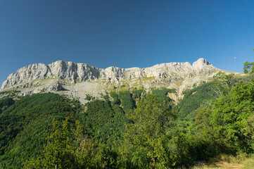 view of mountains in the Aragonese Pyrenees, in the province of Huesca, Spain.